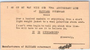 c1910s Brody's Blizzard Outerwear 70th Clothing Advertising Postcard Jackets A71