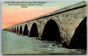 Key West Florida c1910 Postcard Florida East Coast Railway Long Key Viaduct