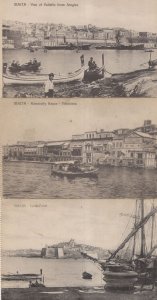 Malta Admirality Point Isola Point Valletio 3x Ship Postcard s