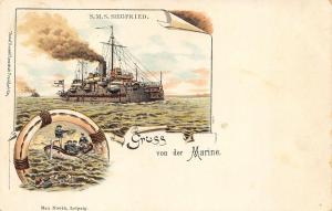 Gruss von der Marine Germany S. M. S. Sirgfried Pioneer Postcard