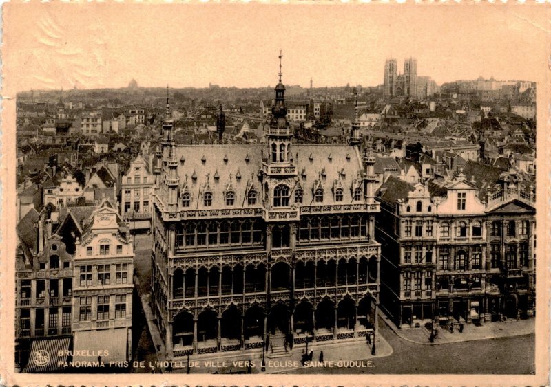 Brussels City Hall, Saint Michael, Saint Gudula Cathedral, Louis Postcard