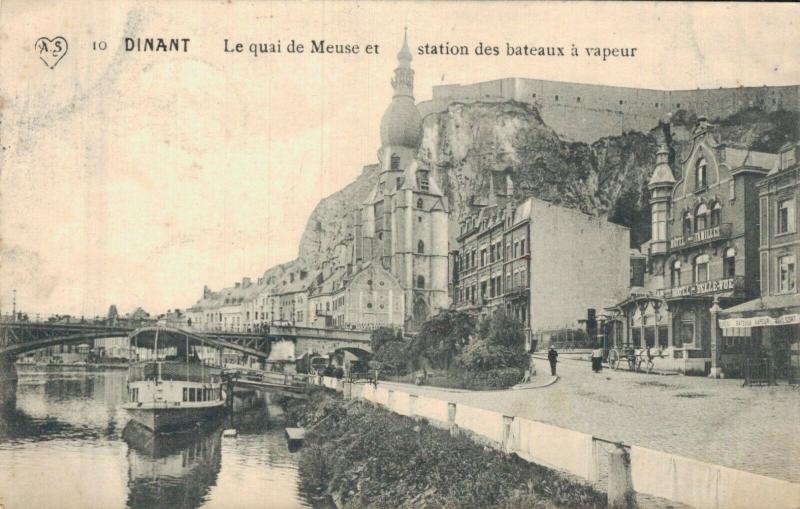 Belgium Dinant Le quai de Meuse et station des Bateaux a vapeur 02.32