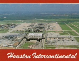 Houston International Airport When Rebuilding Spectacular Aerial Postcard