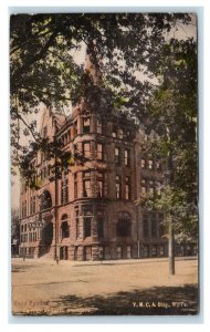 MINNEAPOLIS, MN Minnesota ~YMCA BUILDING Street Scene 1908 Handcolored Postcard