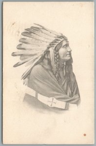 NATIVE AMERICAN CHIEF ANTIQUE POSTCARD