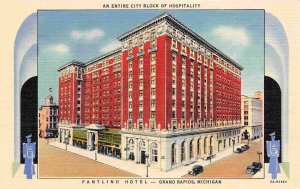 Pantlind Hotel Grand Rapids Michigan linen postcard