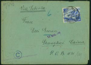 German Censor Sara Cover Jewish Ghetto Shanghai China 44379