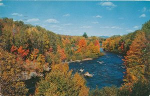 Autumn on Indian River - Indian Lake NY, Adirondacks, New York - pm 1960