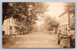 J87/ Allensville Ohio RPPC Postcard c1910 Main St Store Vinton County 177