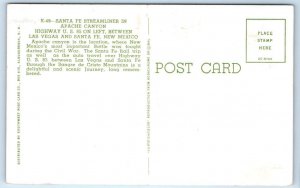 APACHE CANYON, NM New Mexico ~ SANTA FE Streamliner RAILROAD TRAIN  Postcard 