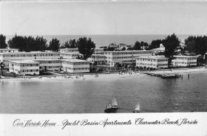 Clearwater Beach Florida Yacht Basin Real Photo Antique Postcard K37646