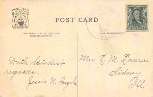 High School Springfield Illinois 1907 postcard