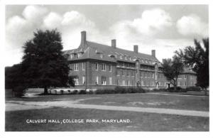 College Park Maryland University Calvert Hall Real Photo Postcard J60096