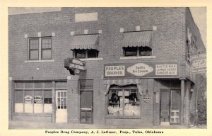 Swift Ice Cream, Malted Milk, Sodas, Peoples Drug Co, Tulsa, Ok, Old Postcard