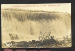 RPPC IRONTON MISSOURI RAINBOW FALLS LAKE KILLARNEY 1909 REAL PHOTO POSTCARD