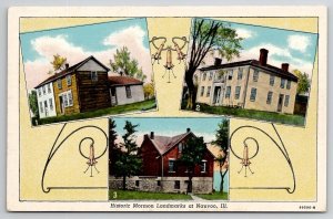 Nauvoo IL Illinois Historic Mormon Landmarks Postcard O24