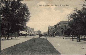 Greeley Colorado CO Main Street from Band Stand c1910 Vintage Postcard