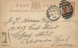 Entier Postal Stationery Postal Britain Great Britain 1 / 2p Nottingham for L...