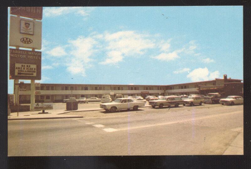 AMARILLO TEXAS ROUTE 66 1960's CARS FARRELL MANOR MOTEL ADVERTISING POSTCARD