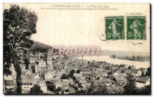 Caudebec-en-Caux Old Postcard The city and the Seine