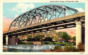 Oklahoma Bartlesville Caney River Bridge Curteich
