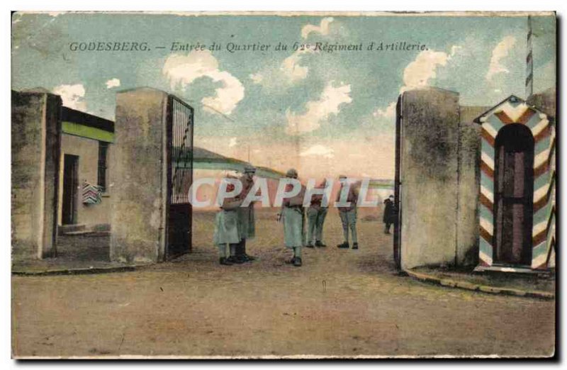 Old Postcard Godesberg Entree Du Quartier Du Regiment of Army & # 39Artillerie