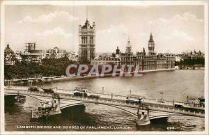 Postcard Modern Lambeth Bridge and Houses of Parliament London