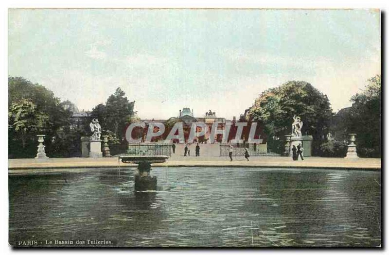 Old Postcard The Paris Basin Tuileries