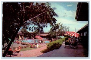 1955 Swimming Pool Cabanas Western Hills Hotel Resort Forth Worth Texas Postcard