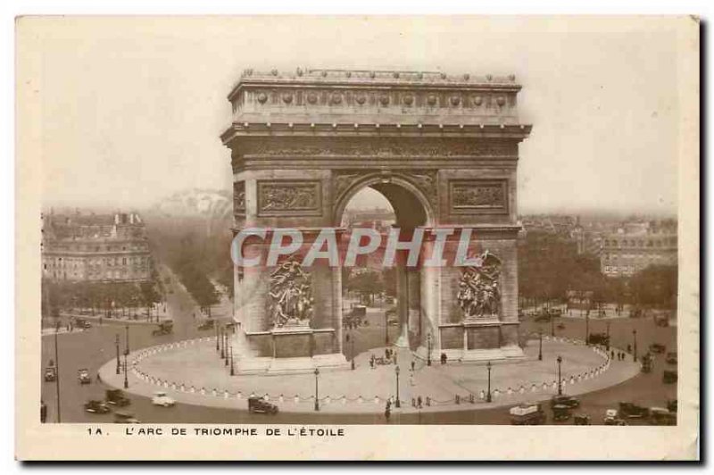 Old Postcard The Arc de Triomphe Etoile