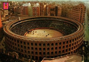 VINTAGE CONTINENTAL SIZE POSTCARD VALENCIA PLAZA DE TOROS BULL-RING