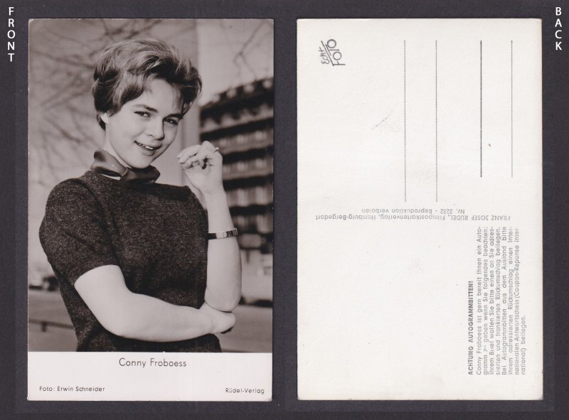 Vintage postcard GERMANY, Actress Cornelia Froboess