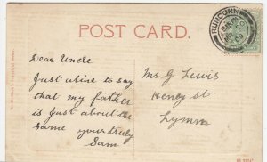 Cheshire; Widnes & Runcorn Transporter Bridge PPC, 1909 PMK To Mrs Lewis, Lymm