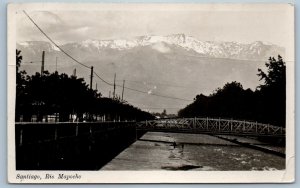 Santiago Region Chile Postcard Rio Mapocho Santiago c1930's RPPC Photo