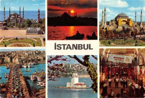 B109317 Turkey Istanbul Sehirden Gorunusler Bridge Harbour Boats Restaurant