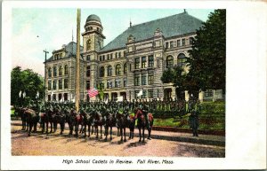 High School Cadets In Review Fall River Massachusetts MA UNP UDB Postcard C13