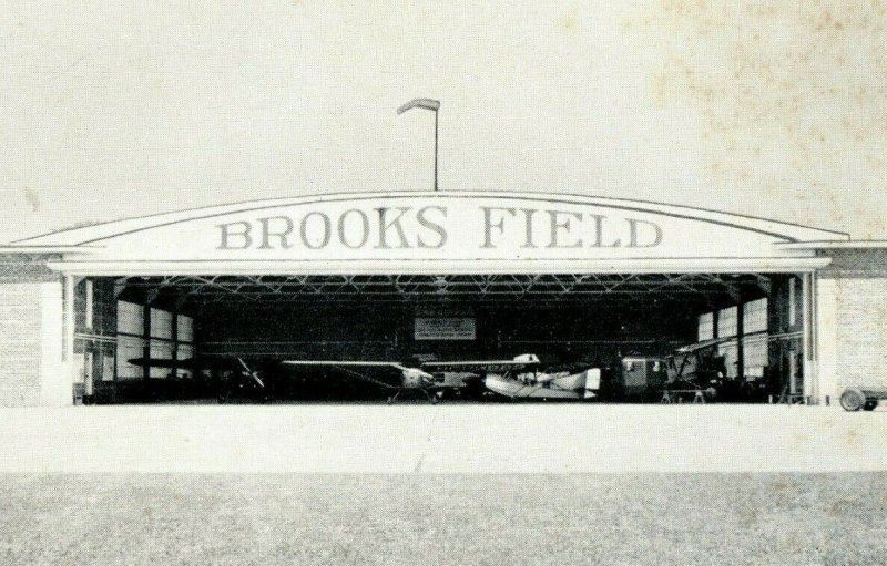 Vintage Brooks Field Airplane Hangar, Marshall, MI Postcard P166 