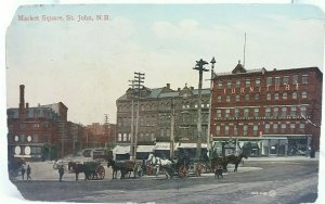 Antique Postcard Market Square New Brunswick Manchester Robertson Allison Store