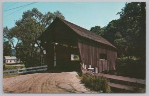 Bridge~Old Wooden Covered Bridge @ Warren Vermont~Vintage Postcard