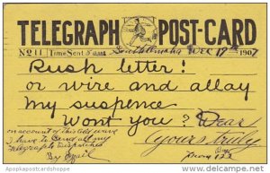 Tellegraph Postcard Sent 19 December 1907