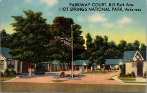 Linen Postcard Parkway Court in Hot Springs National Park, Arkansas~2087