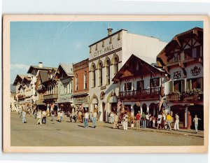 Postcard Washington street scene, Bavarian Village of Leavenworth, Washington