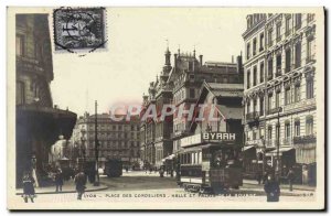 Old Postcard Tram Lyon Place des Cordeliers and Halle palace Byrrh Exchange