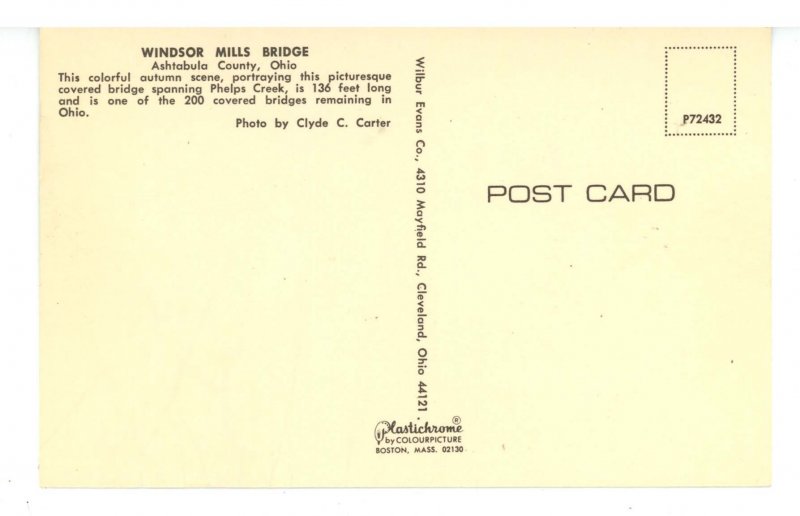 OH - Ashtabula County. Windsor Mills Covered Bridge