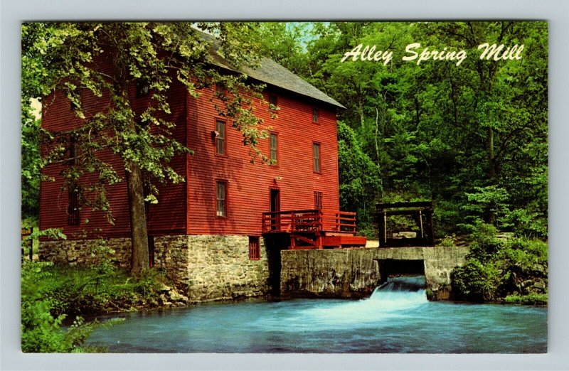 Eminence MO, Alley Spring, Old Mill, Ozarks, Chrome Missouri Postcard