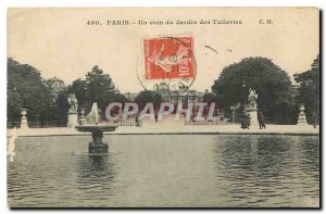 CARTE Postale Old Paris a corner of the Tuileries Gardens