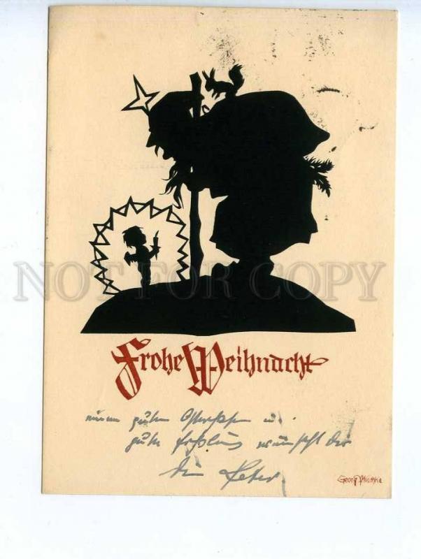 241324 GERMAN SILHOUETTE squirrel PLISCHKE 1932 Railways RPPC