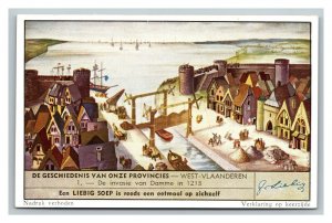 Vintage Liebig Trade Card Dutch 3 of History of our Provinces West Flanders Set