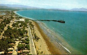 Costa Rica Aerial View Of Beach and The Tourists Promenade In Puntarenas