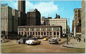 Public Library Chicago Illinois IL Located On Famed Michigan Avenue Postcard